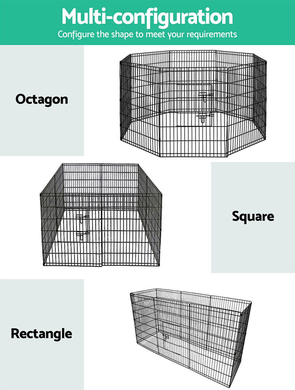 24 8 Panel Pet Dog Playpen Puppy Exercise Cage Enclosure Fence Play Pen"