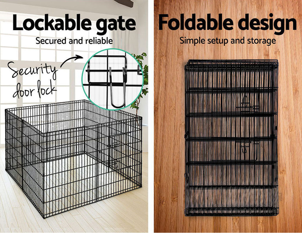 24 8 Panel Pet Dog Playpen Puppy Exercise Cage Enclosure Fence Play Pen"