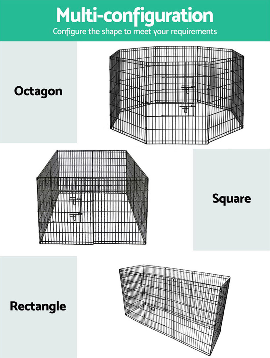 36 8 Panel Pet Dog Playpen Puppy Exercise Cage Enclosure Fence Play Pen"