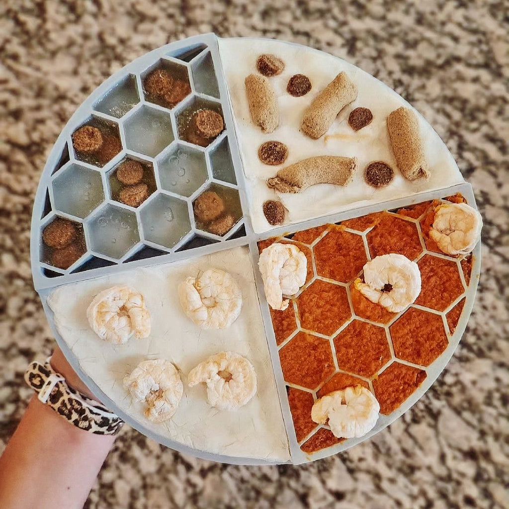 2 Pcs Mint Green Honeycomb Pet Slow Feeder Bowl - Anti-Choke Silicone Lick Mat with Suction for Dogs