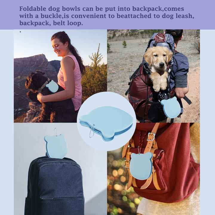 Green Portable Collapsible Pet Bowl Set - Food-Grade Silicone Double Bowl for Dogs & Cats, Anti-Slip & Easy to Clean