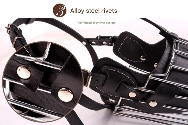 Black Metal Basket Dog Muzzle - Anti-Bite & Anti-Barking - L