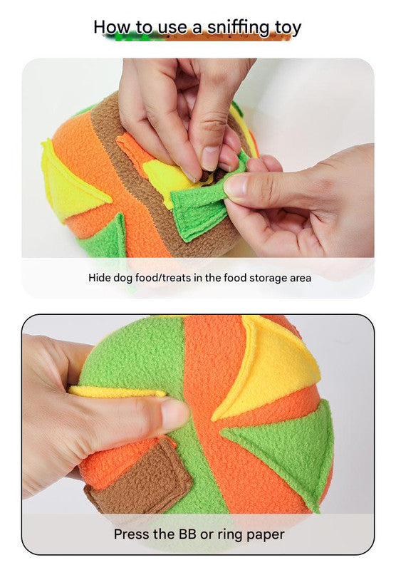 Interactive Dog Snuffle Ball Toy - Puzzle Treat Dispenser with Squeaker, blue pink