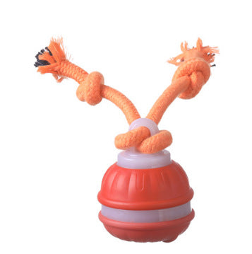 Interactive Dog Chew Toy with Rope - Durable Treat Dispensing Ball for Play & Dental Health(red)