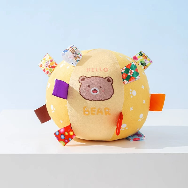 Durable Dog Training Interactive Ball with Sensory Tags(Yellow Bear)