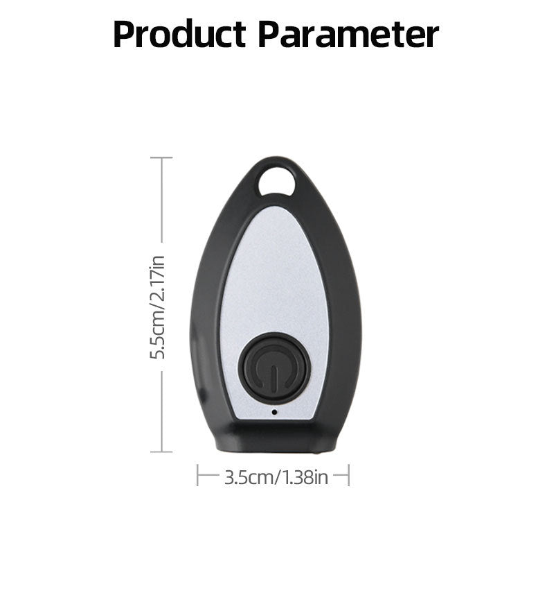 Black Portable Ultrasonic Dog Repeller & Trainer - Anti-Barking Device with LED Flashlight, USB-C Rechargeable