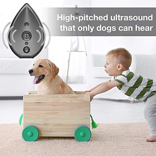 Automatic Ultrasonic Dog Bark Deterrent - Up to 50ft Range, Safe Frequency Conversion, Indoor Use(grey)