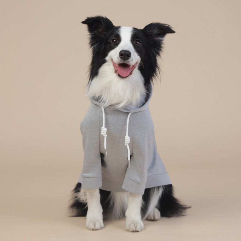 Grey Classic Dog Sweatshirt with Hood & Drawstrings - For Large Dogs (Size : 8XL)
