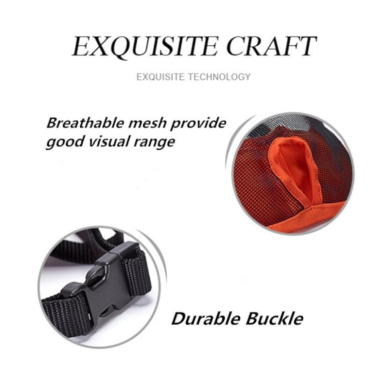 Blue Adjustable Breathable Mesh Dog Muzzle for Short-Nosed Breeds(Size L)