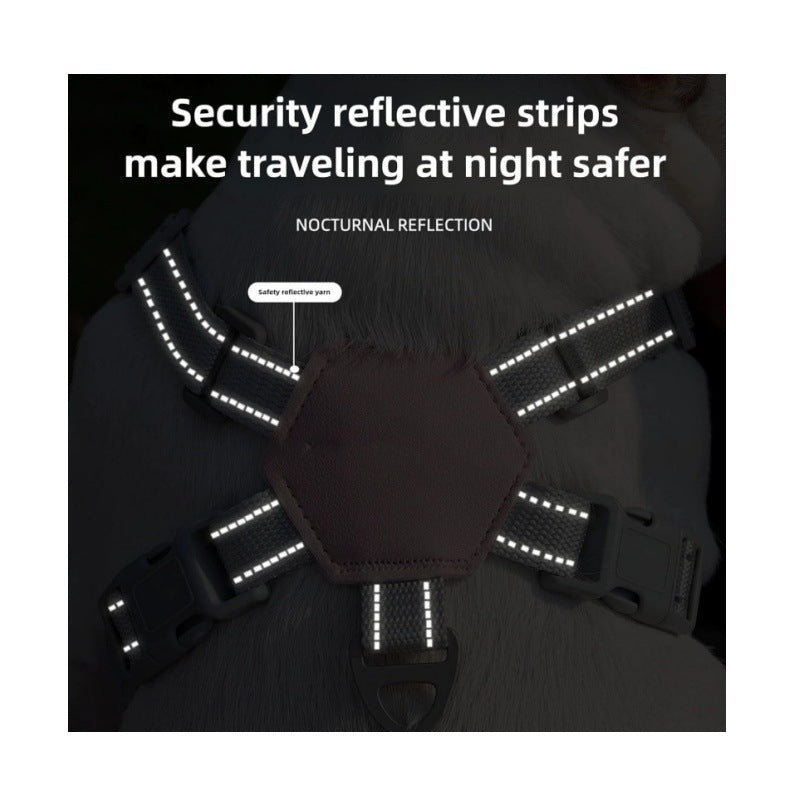 Yellow Reflective X-Style Dog Harness with Leash for Small Breeds